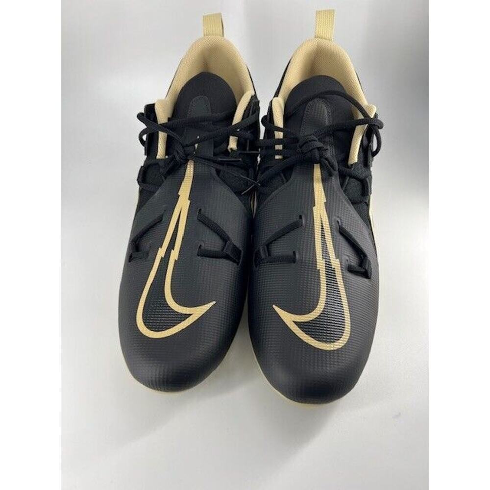 Nike Alpha Menace Pro 3 Black/Gold Football Cleats DM1788-002 Size 18 - Picture 5 of 9